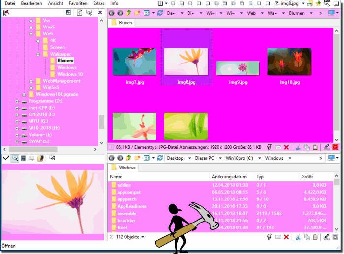 DATENTR GERVERWALTUNG UNTER WINDOWS visual data 7