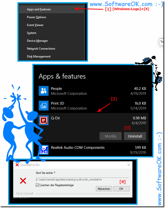 Uninstall Q-Dir from Surface Pro on Windows 10, how to?